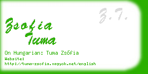 zsofia tuma business card